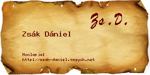 Zsák Dániel névjegykártya